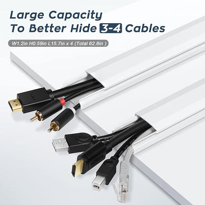 TV Cable Hider - 62.8in PVC Cord Hider Cable Management Wall, Paintable Cord - Image 4