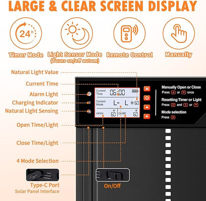 Automatic Chicken Coop Door Solar Powered, Aluminum Alloy Automatic Chicken Door - Image 4