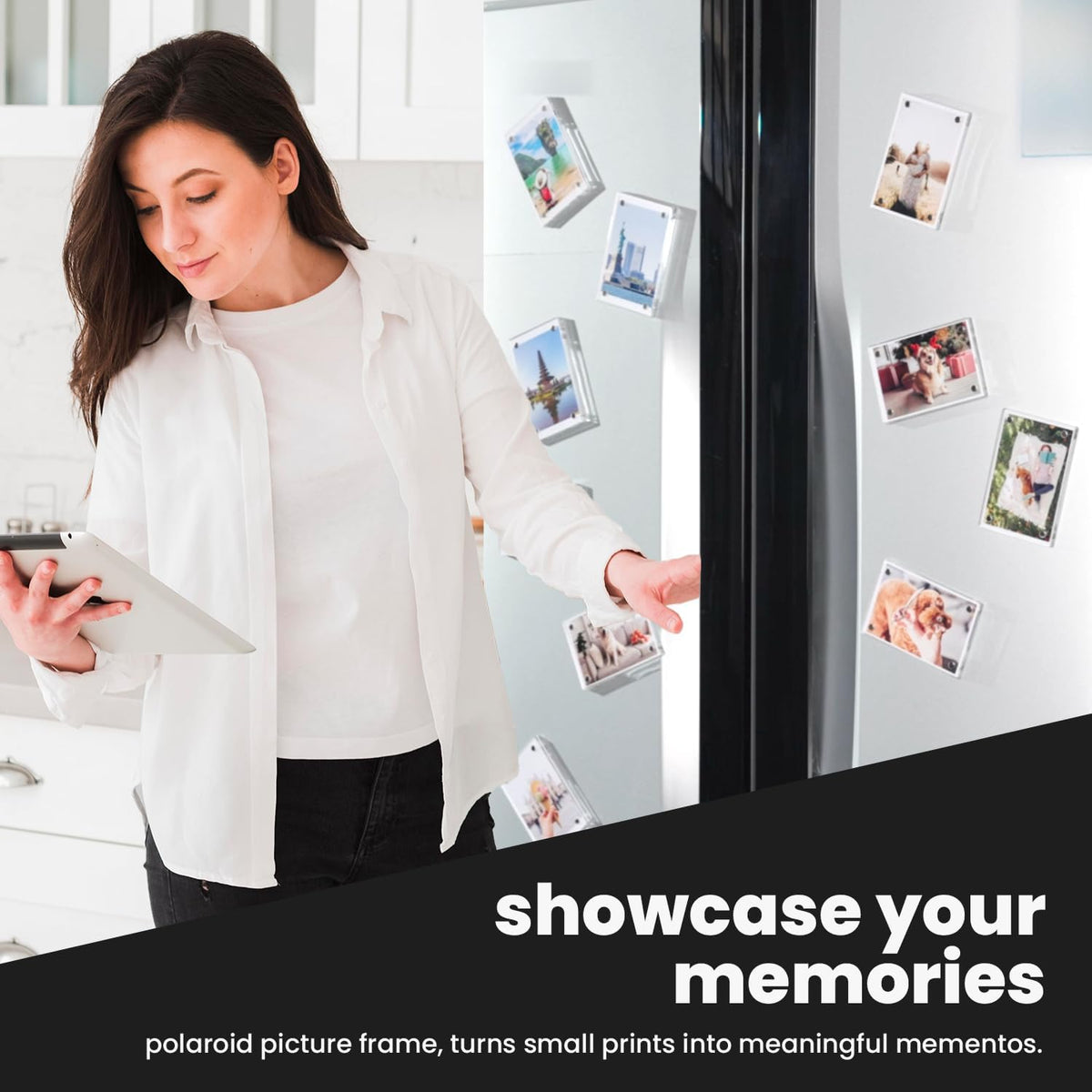 Acrylic 2 x 3 Magnetic Picture Frame for Fridge – Pack of 20 Clear Double-Sided Polaroid Frame for Small Picture – Durable Wallet Size Magnet Photo Frame for Refrigerator or Locker Decor