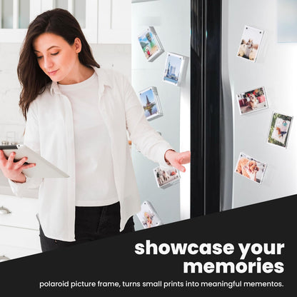 Acrylic 2 x 3 Magnetic Picture Frame for Fridge – Pack of 20 Clear Double-Sided Polaroid Frame for Small Picture – Durable Wallet Size Magnet Photo Frame for Refrigerator or Locker Decor