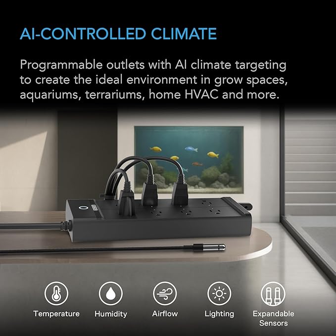 AC Infinity Outlet AI+, Environment Controller, Smart WiFi Power Strip - Image 2