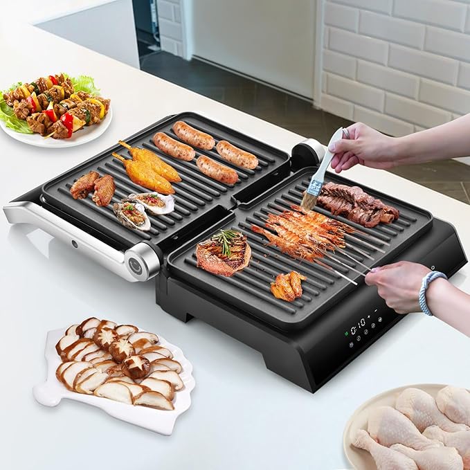 COSTWAY Electric Panini Press Grill, 1200W Gourmet Sandwich Maker w/Non-Stick - Image 9