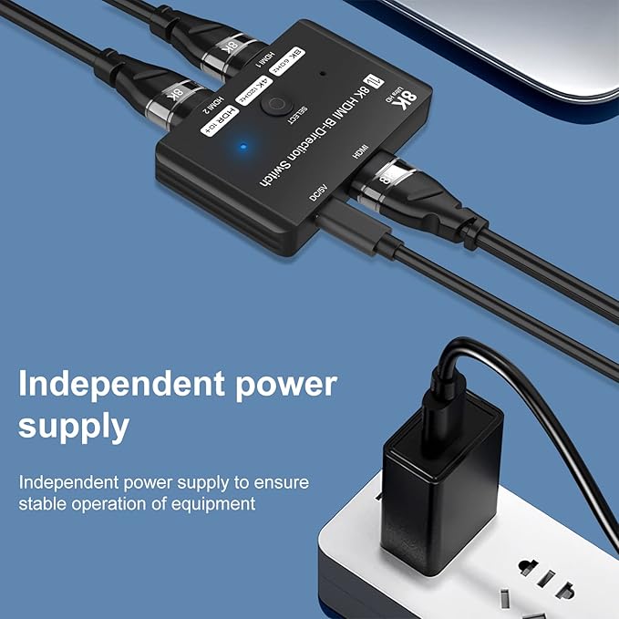 HDMI 2.1 Bi-Directional Switch Ultra HD 8K HDMI Switcher 2 in 1 Out/ 1 in 2 Out - Image 4