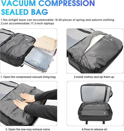 Vacuum Backpack for Men, 50L Expandable Travel Backpack - Image 4