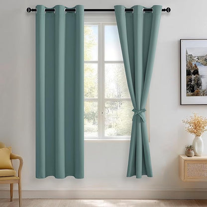 JIUZHEN Stone Blue Blackout Curtains by JIUZHEN