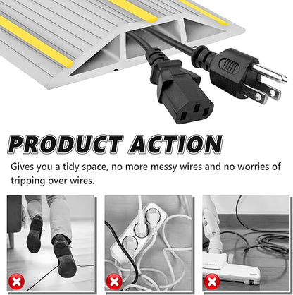 10Ft Cord Covers for Wires on Floor, 3-Channel Floor Cord Cover - Image 6