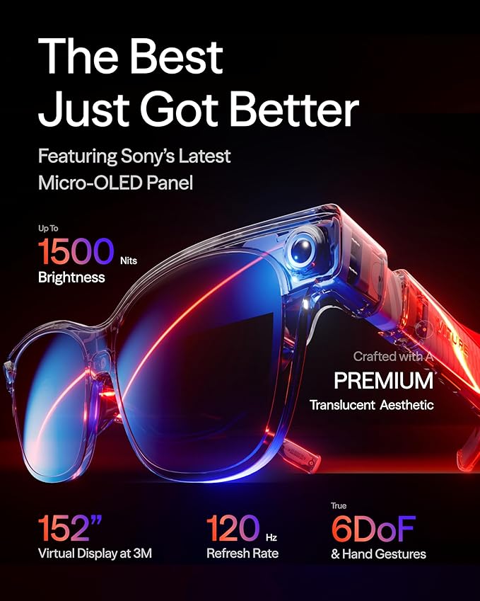 VITURE Luma Ultra AR/XR Glasses, AR Hand Gestures, 52° FOV, 1500 Nits, Video - Image 2