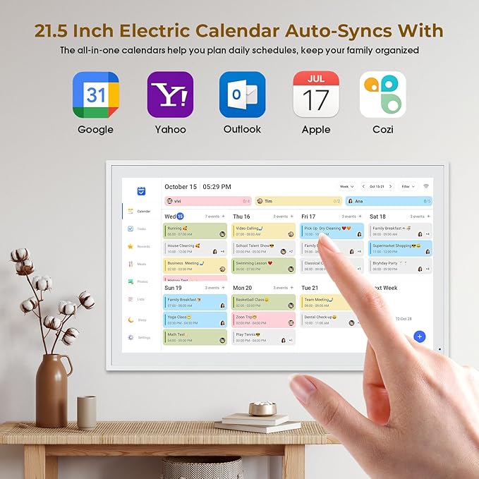 Digital Calendar, 21.5" Electronic Calendar - Image 2