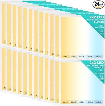 Aphyni 24 Pack 2x2 LED Flat Panel Light, Dimmable Office Kitchen Flush Mount by Aphyni