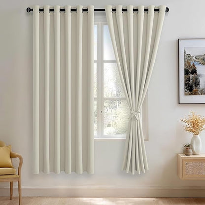 JIUZHEN Ivory Blackout Curtains by JIUZHEN