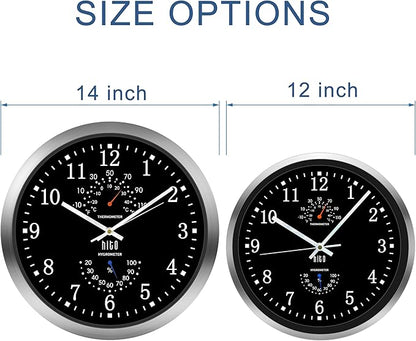 HITO 14 Inch Silent Wall Clock Battery Operated, Large Wall Clock - Image 3
