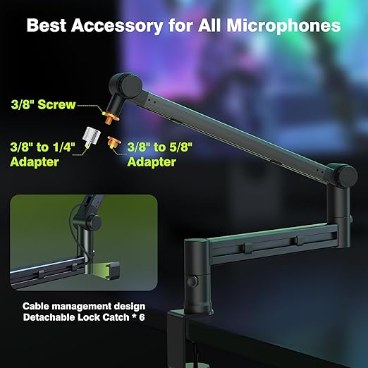 AA AUDIO ACCESSORY Low Profile Mic Boom Arm - Image 5