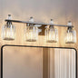 FDPBY Bathroom Vanity Lights 4-Light Plating Black Modern Crystal Vanity Light by FDPBY