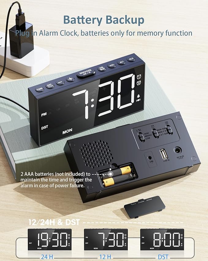 Loud Alarm Clock with Bed Shaker - Image 6