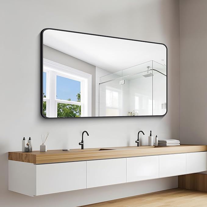 60" x 36"Bathroom Mirror, Matte Black Wall Mirror - Image 3