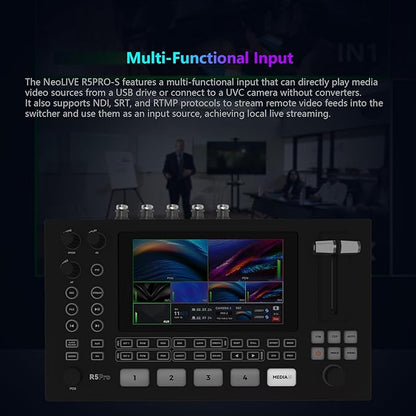 SPROLINK Neolive R5S PRO Professional Live Streaming Switcher, 5.5-inch Screen - Image 6