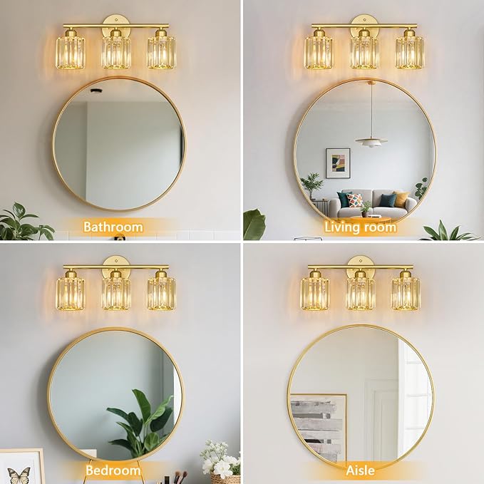 FDPBY Modern 3 Light Crystal Vanity Light, Compatible - Image 4