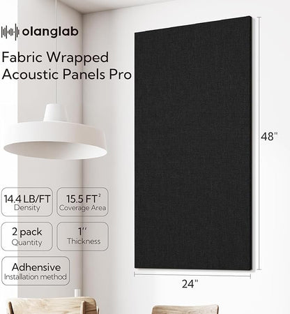 Olanglab Acoustic Panels 2 Pack, Fabric Wrapped Sound Proof Foam Panels - Image 2