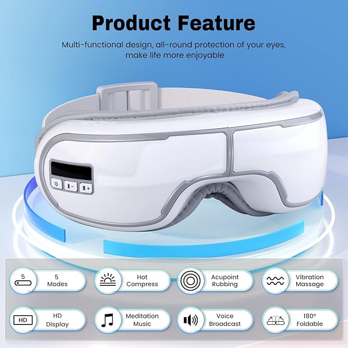 Eye Massager with Heat, Heated Eye Mask, Compression Massage, Eye Massager - Image 4