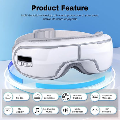 Eye Massager with Heat, Heated Eye Mask, Compression Massage, Eye Massager - Image 4