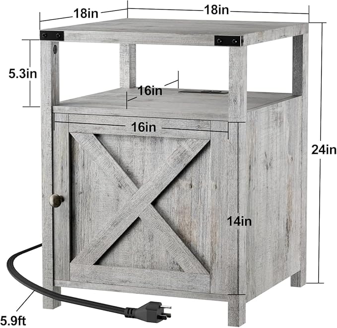 HOSEOKA Farmhouse Nightstand - Image 3