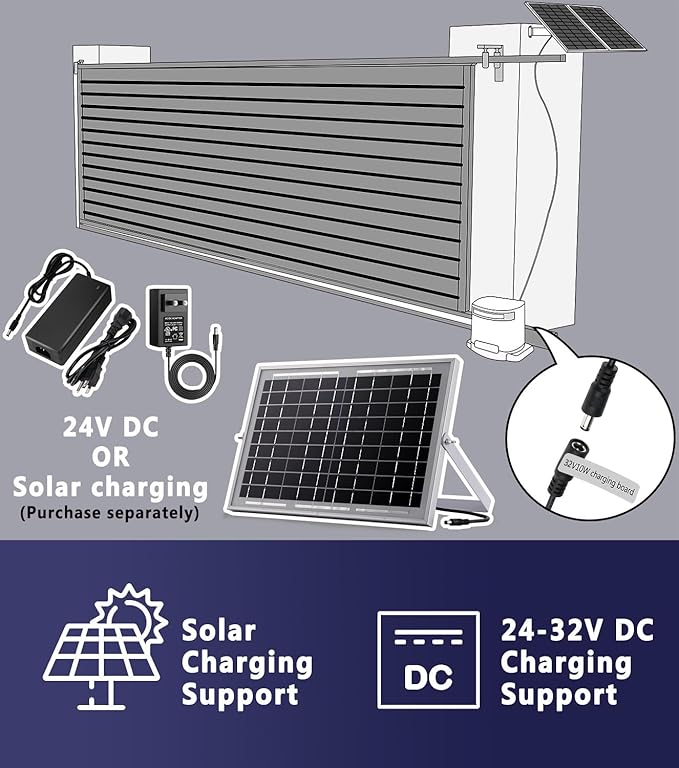 Blütezeit 1400lb Sliding Gate Opener, Solar Power | WiFi Control | Built-in - Image 5