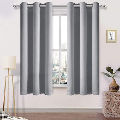 DWCN Silver Grey Thick Blackout Curtain, Room Darkening Thermal Insulated by DWCN