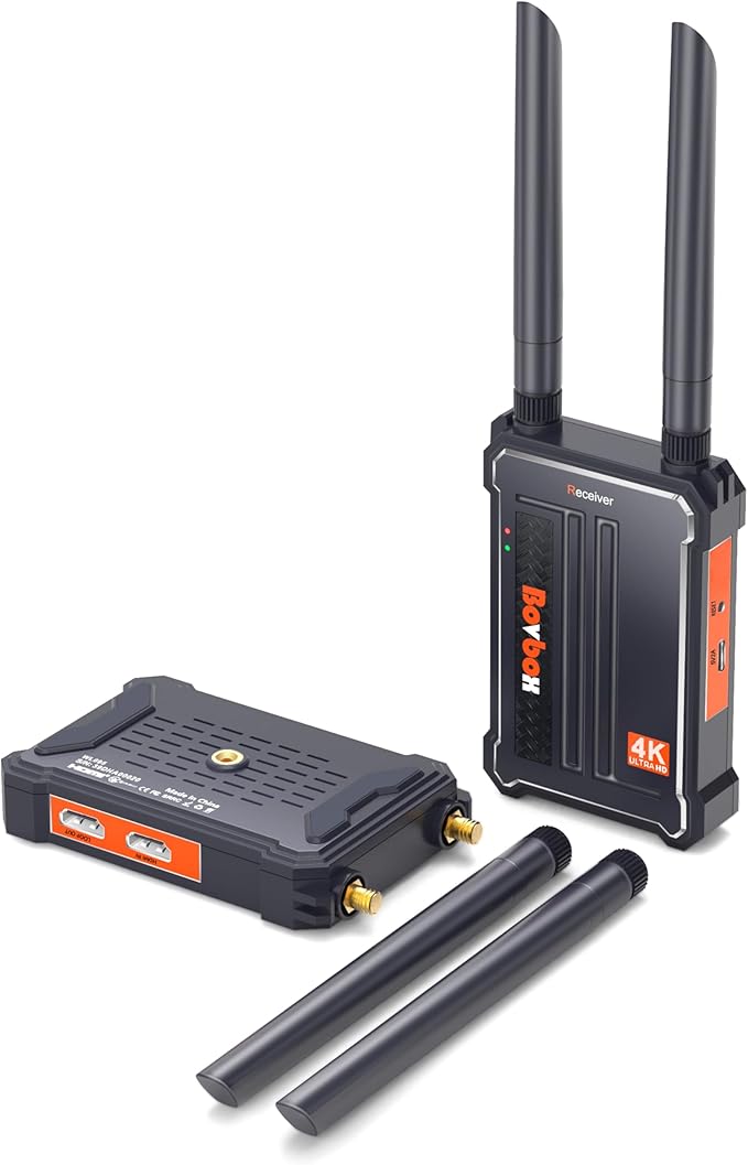 Wireless HDMI Transmitter and Receiver 4K: 2.4/5.0GHz HDMI Wireless Extender Kit by Bovbox