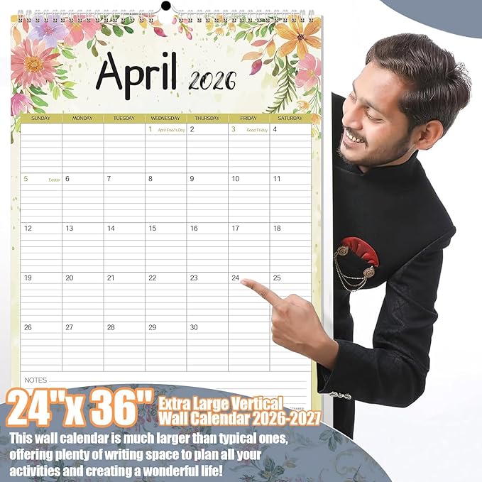 GuassLee Extra Large Wall Calendar 2026, 24-Month Aesthetic Large Calendar Jan. - Image 7