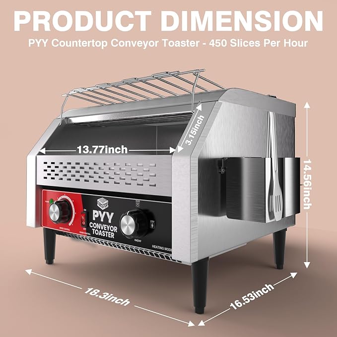 PYY Commercial Conveyor Toaster 450 Slices/Hour - Image 8