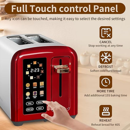 SEEDEEM Toaster 2 Slice, Full Touch Control Stainless Toaster, LCD Display - Image 4