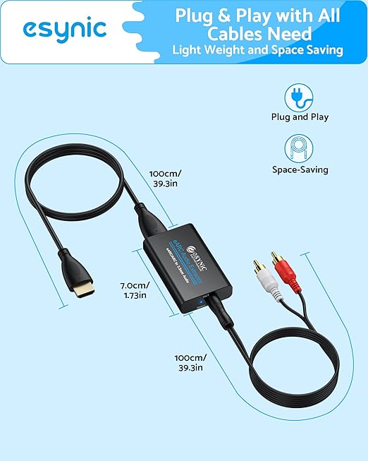 eSynic 7 FT Long eARC/ARC Audio Extractor-Plug & Play-Only Work - Image 2