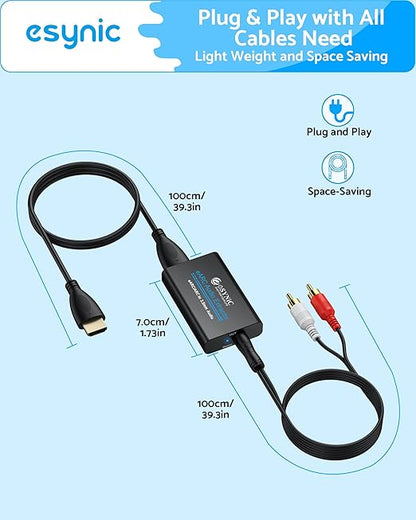 eSynic 7 FT Long eARC/ARC Audio Extractor-Plug & Play-Only Work - Image 2