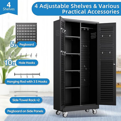 Mop and Broom Closet Storage Cabinet - Image 7
