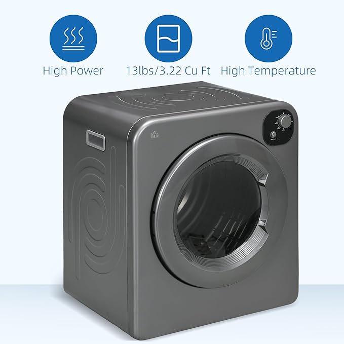 HOMCOM Portable Clothes Dryer, 120V 1300W Compact Laundry Dryer - Image 8