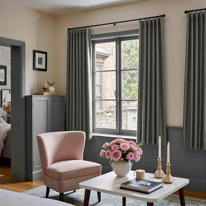 Lazzzy Velvet Blackout Curtains Thermal Insulated Room Window Drapes Super Soft - Image 7