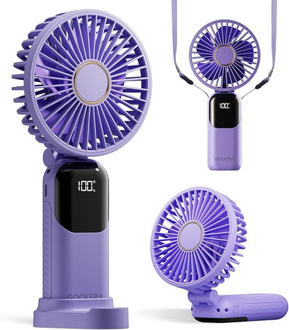 GOCKERA Portable Fan, 4200mAh Battery Operated Fan, 5 Speeds&Digital Display by GOCKERA