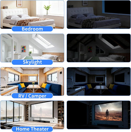 BKSAI Black Out Curtains Full-Frame Magnetic Blackout Shades No Drill Window Cover Blinds 100% Light Blocker Portable Removable for Bedroom RV Nursery Media Room Cortinas Blackout para Dormitorio