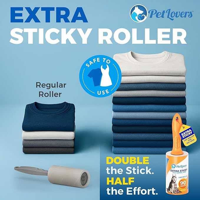PetLovers Extra Sticky Lint Roller Mega Value Set 450 Sheets - Image 4