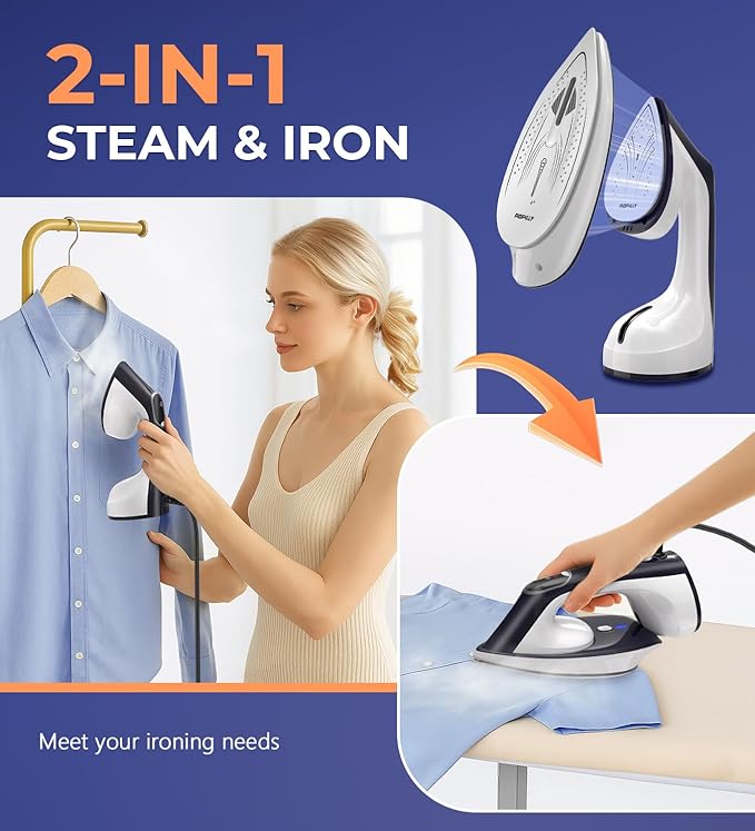 Ropilly Steamer for Clothes, 1600W 2-in-1 Steamer & Iron - Image 2