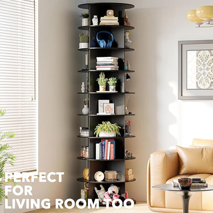 SpaceAid 9 Tier Rotating Shoe Rack Tower, Spinning Shoe Display Lazy Susan - Image 6