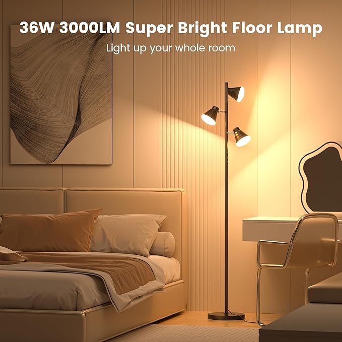 SIBRILLE 36W LED Tree Floor Lamp, Dimmable Tall Standing Lamp - Image 2