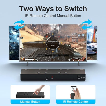 Y.D.F 4 Way HDMI Switch 4k@60Hz HDMI Switcher 4 in 1 Out HDCP 2.0 Manual HDMI - Image 4