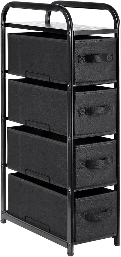 MAX Houser 4 Drawer Narrow Dresser Fabric Storage Tower Vertical Slim Storage by MAXHouser