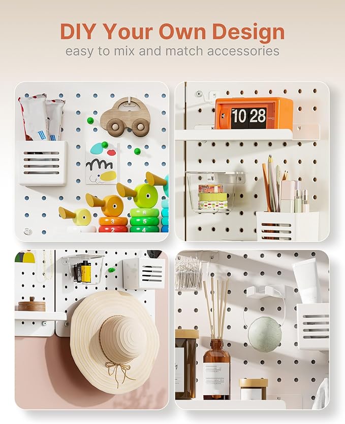 PEGZONE Pegboard Wall Organizer Combination Kit, Overall 33.1"x25.4" Metal - Image 5