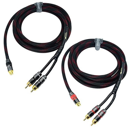 Arklove 25ft Shielded RCA Splitter Subwoofer Stereo Audio Video Cable 1 Female by Arklove