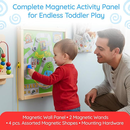 Magnetic Toddler Activity Wall Panel Toy – Interactive Wall Busy Board – - Image 2