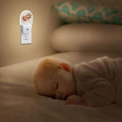YESPOAK Night Light, Strawberry Berry Flower Night Lights Plug Into Wall Dusk - Image 7