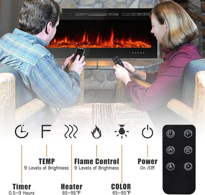 CharaVector 70 inch 750W/1500W Electric Fireplace Inserts - Image 3