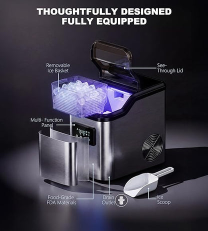Nugget Ice Makers Countertop, Portable Pebble Ice Machine - Image 8